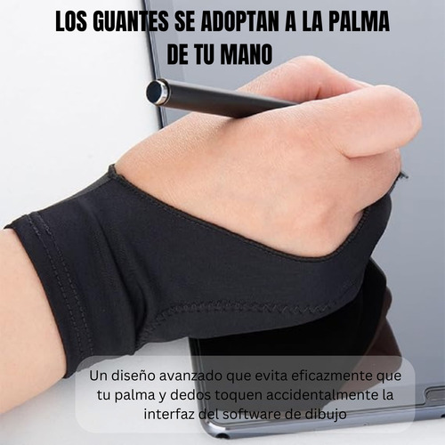 Guantes Negros Tableta Gráfica Dibujo Reduce Fricción Sudor