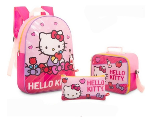 Morral Bolso Hello Kitty Escolar Niñas Lonchera Cartuchera 