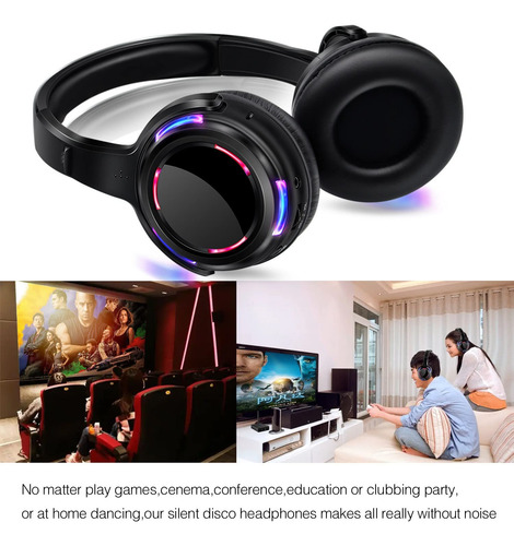 Auriculares Inalámbricos Silent Disco Led Con Luz Intermiten