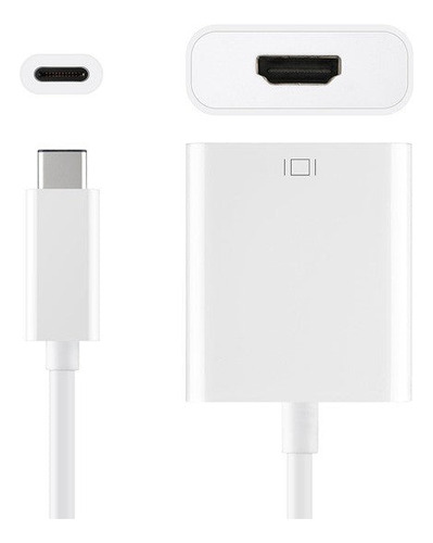 Adaptador Usb Tipo C Hdmi Para Laptop Pc Proyector Color Blanco