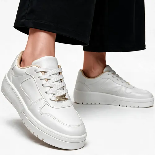Tênis Feminino Casual Atma Confortável Plataforma Versátil Branco Liso 37 Br