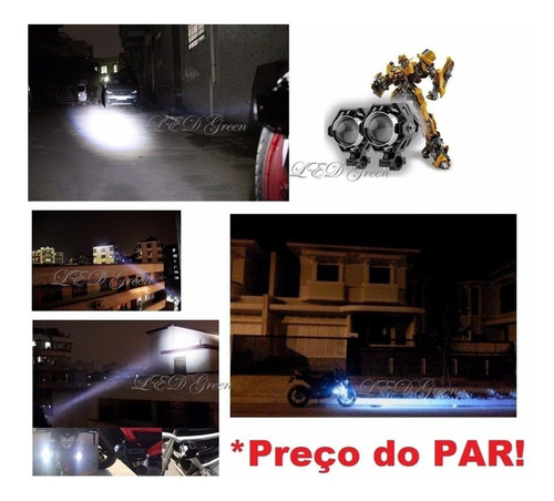 Par Farol Milha Ultra Led U7 U5 6500k Olhos De Anjo Azul