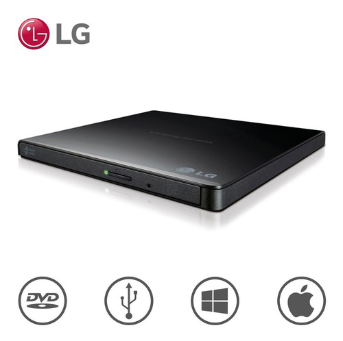 Imagen 1 de 3 de Lector Grabadora Dvd-rw Usb Externa LG Gp65nb60 Slim