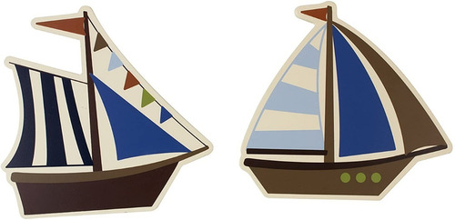 Barco De Bandera Decoración Para Pared Nojo 26 X 27 Cm Nuevo