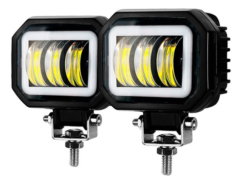 Explorador Led 4 Pulgadas Aureola Blanca Cuadrado Kontrol