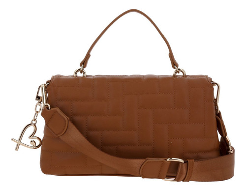 Bolso Tipo Briefcase Gorétt By Chenson Capitonado Priss P25 Marrón Lisa Níquel Marrón