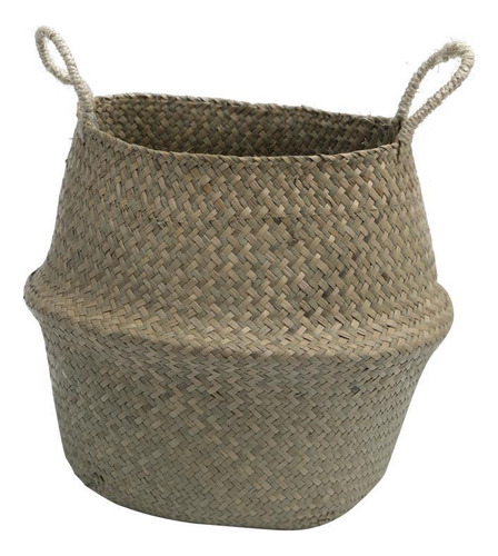 Cesto De Seagrass Natural Oikos u natural 32cm Com Alças Cor Branco