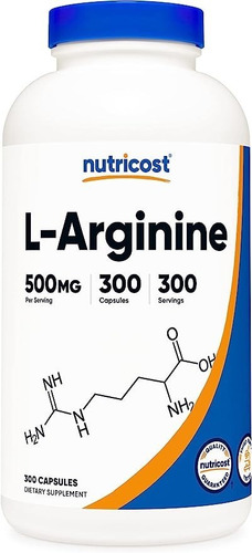 L Arginina L Arginine Hcl 300 Capsulas Oxido Nítrico