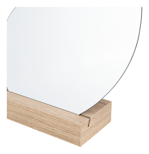 Espejo Bean Semi Circular Base Madera