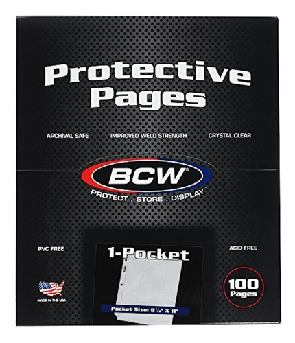 Pro 1-pocket Document Page Sleeve (100 Count), 8.5 X 11