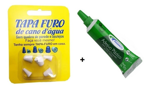 Tapa Furo Tubo Pvc Cano Agua 5 Medidas 6/8/10 Reparo + Cola