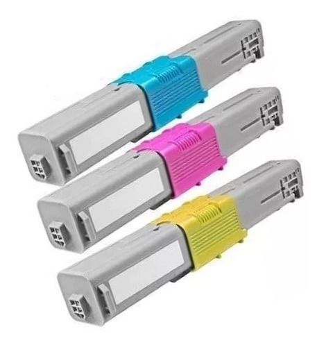 3x Toner Compatível Com C330dn C331dn Okidata Mc361 C310 Oki Tinta Ciano, Magenta E Yellow