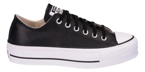 Tenis Converse All Star Chuck Taylor Lift Platform Leather Low Top color negro/negro/blanco - adulto 27 MX