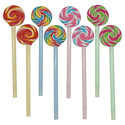 12pcs Lollipops Pen Rainbow Swirl Spinning Shaped Rolle...