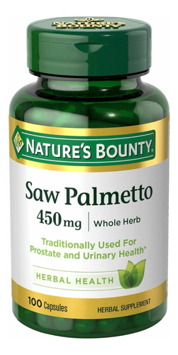 Saw Palmetto 100 Cápsulas 450 Mg  Prostata Natures Bounty