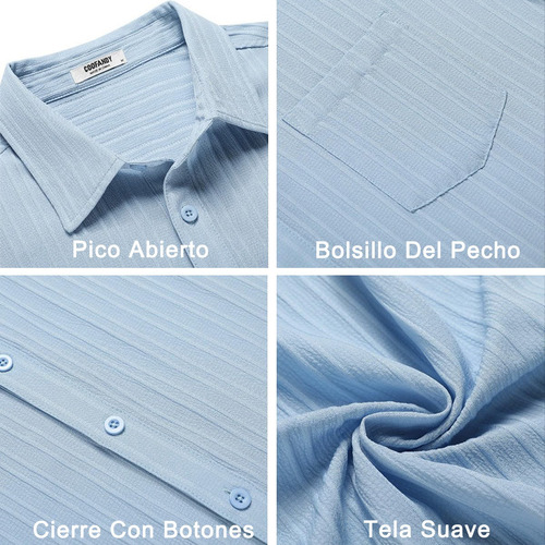 Camisa Casual Con Botones Para Hombre Camisa Manga Corta