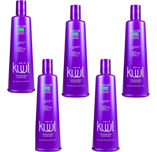 5 Shampoo Matizador Kuul Color Me Cabello Rubio 300ml