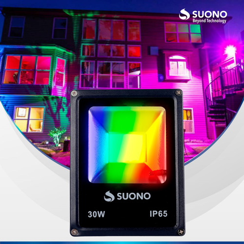 Imagen 7 de 10 de Reflector Led Rgb 30w Exterior Con Control Remoto I65