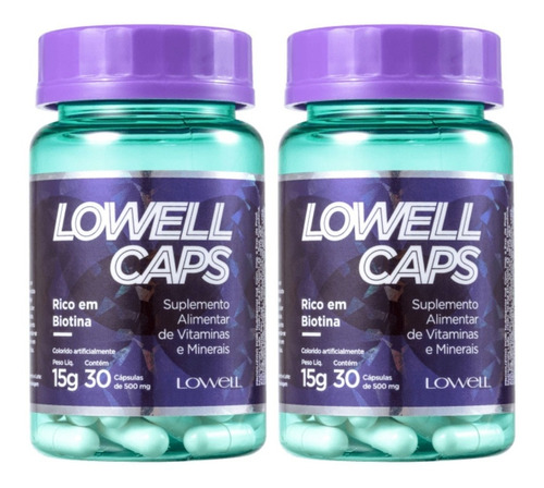 Lowell Caps 2 Un. Vitaminas E Nutrição Capilar 100% Natural