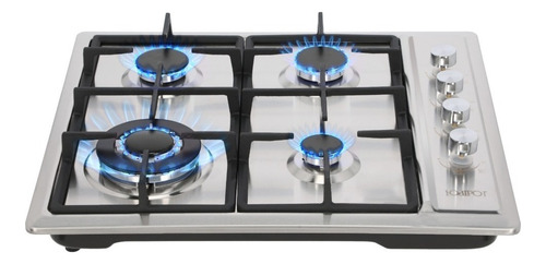 Estufa con alimentación a gas Odipo Vulcano Acero Inoxidable 127V 4 hornallas