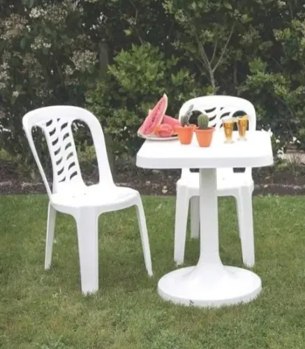 Silla De Plastico Reforzada Blanca Sin Posabrazo 120kg