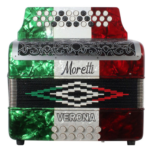 Acordeón Moretti Verona Gcf 12 Bajos 31 Botones Bandera
