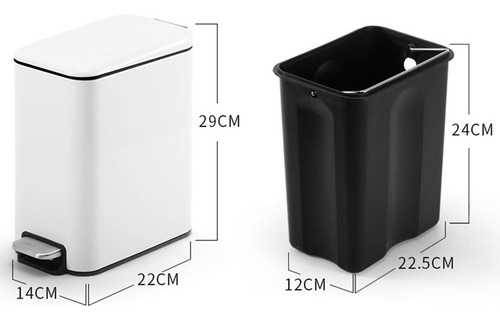 Cubo De Basura Compacto De Acero Inoxidable Para Baño Con Pe