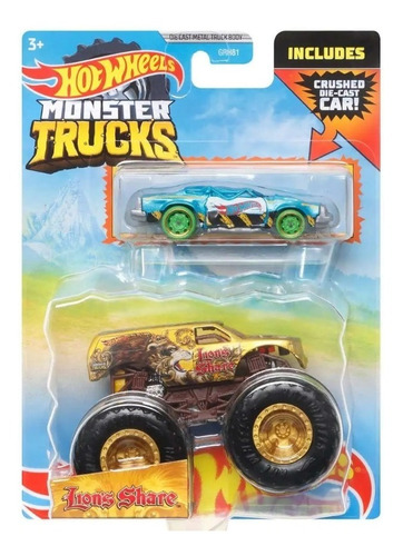 Pack 1 Monster Trucks + 1 Auto Hot Wheels Modelo A Eleccion