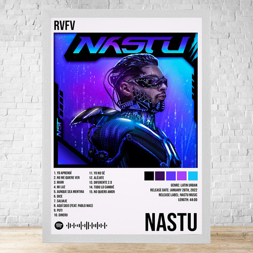 Cuadro Rvfv Nastu 30x40 Con Vidrio Y Marco C306 Blanco Clasico