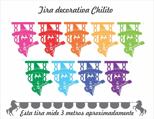 Imagen 1 de 8 de Decoración Papel Picado Tiras Alegria Oferta 10 Tira Papel
