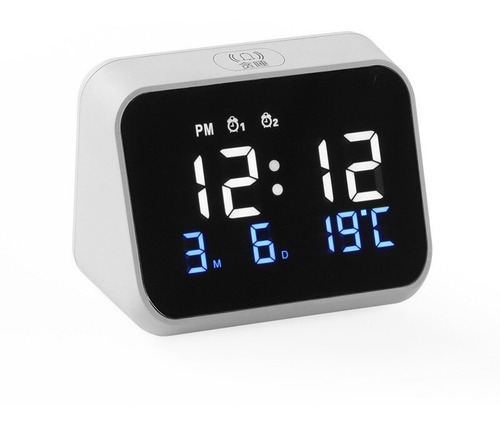 Reloj Despertador Digital De Recarga Con Sonido Fuerte, Temp