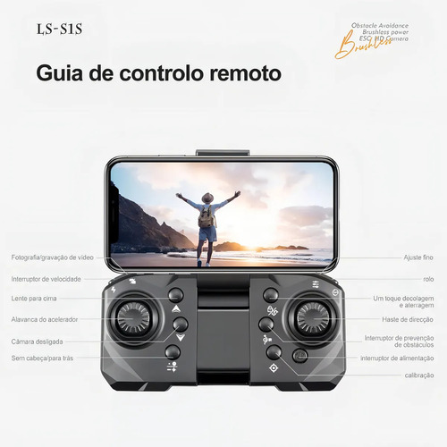 Drone Ls-s1s Max Câmera 4k Motores Sem Escova Com 2 Baterias + Dual Câmera 6k Preto 2.4ghz