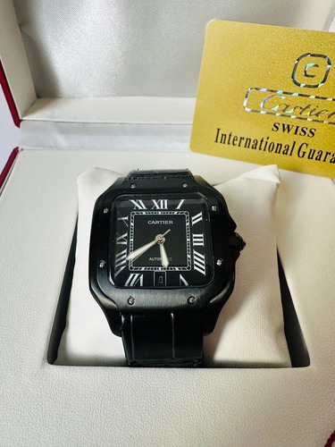 Reloj Cartier Automático Negro Fullset Para Hombre