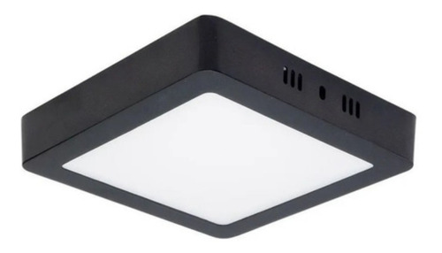 Panel Led De Plafon Aplique Macroled 12w Cuadrado 220v Negro