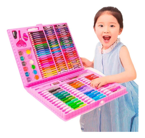 Set De Arte Didáctico Para Niños 208piezas Colores Todo En 1