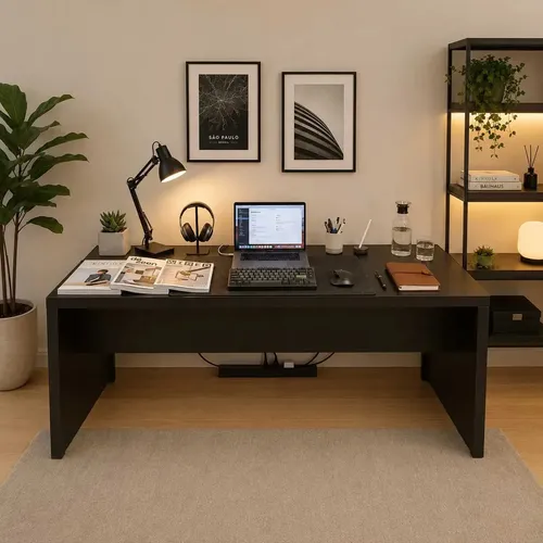 Tecno Mobili Mesa Escrivaninha Para Escritório 180cm ME4185 Cor Preto