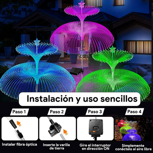 Luces De Navidad Luz Solar De Jardín Luz De Medusa,2pcs
