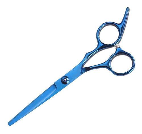 Tijera De Corte Filo Navaja Profesional Tornasol Azul Negro