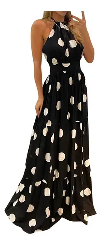 Yo) Vestido Sin Espalda Con Estampado Tropical Sin Espalda