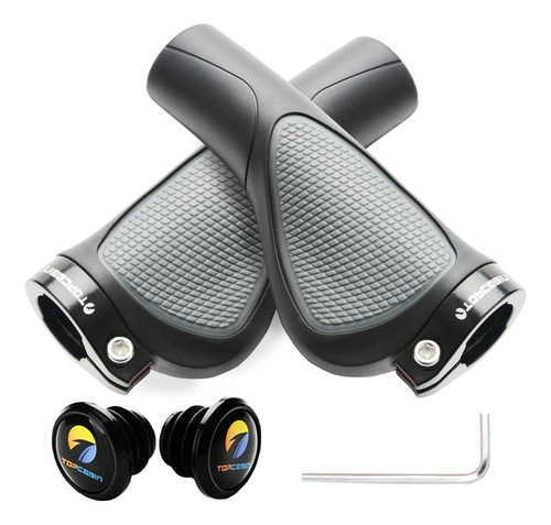 Puños Ergonómicos De Manubrio Topcabin Con Superficie De Aga Gran Área De Confort (negro Y Gris)