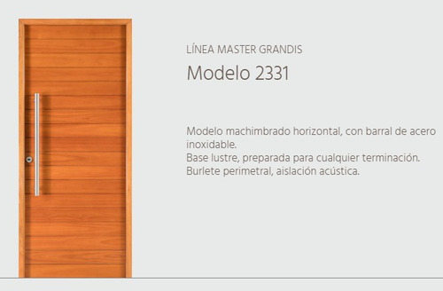 Puerta Exterior Oblak Madera 2331 Der 80x200 Marco Madera