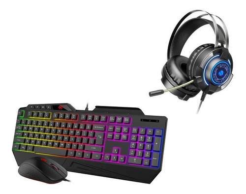 Kit Gamer Auriculares Inphic Headset Teclado Mouse Havit Cuo