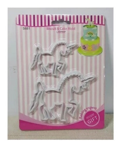 Molde Cortante Plastico 2 Unicornio Reposteria Belgrano