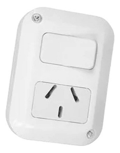 Llave De Luz Exterior Punto Y Toma X2 Unidades Color Blanco Corriente Nominal 10 A Voltaje Nominal 240v
