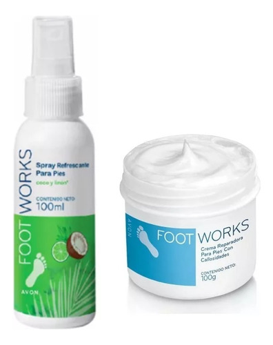 Kit Foot Works Cuidado Pies Avon Crema Reparadora + Spray Rf