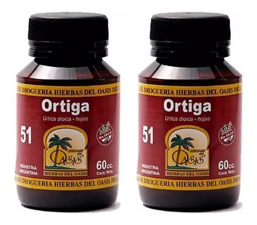 2 X Tintura Madre De Ortiga Hierbas Del Oasis 60cc C/u - Dw