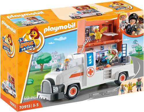 Playmobil Duck On Call 70913 Camión Ambulancia Con Estación