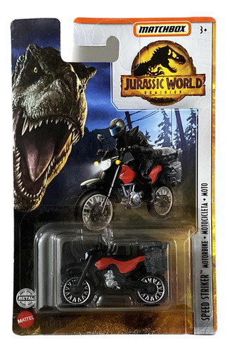 Matchbox Jurassic World Speed Striker Moto Roja