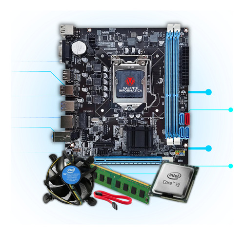 Kit Upgrade I3 6100, 8gb Ddr4, Ssd 240gb Cor Preto