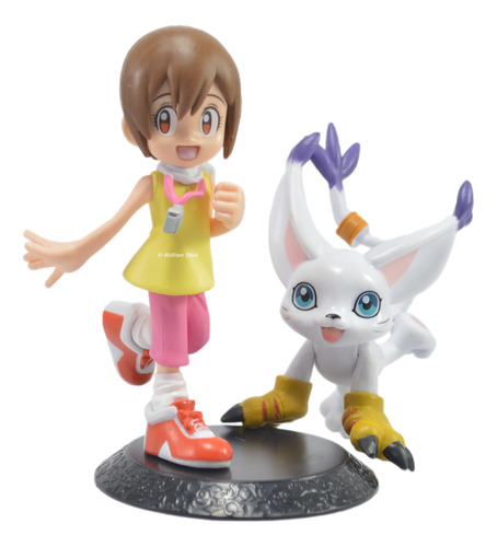 Figura Muñecos Gashapone De Digimon Hikari Y Gatomon